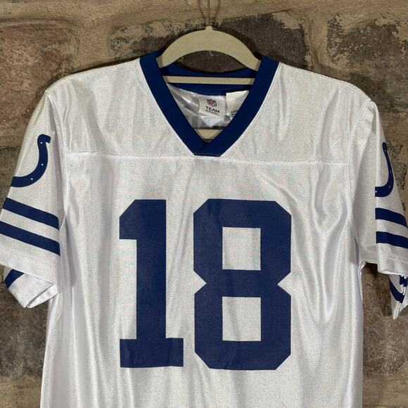 NFL Team Apparel Peyton Manning‎ #18 Jersey Youth XL White Colts Shirt GOAT - Picture 2 of 12